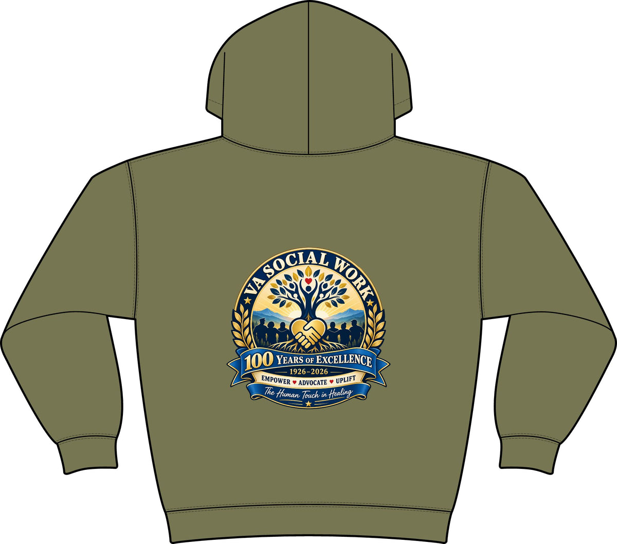 Coastal Compass Fleece Hoodie - VA 100th Social Work Commemorative Hoodie