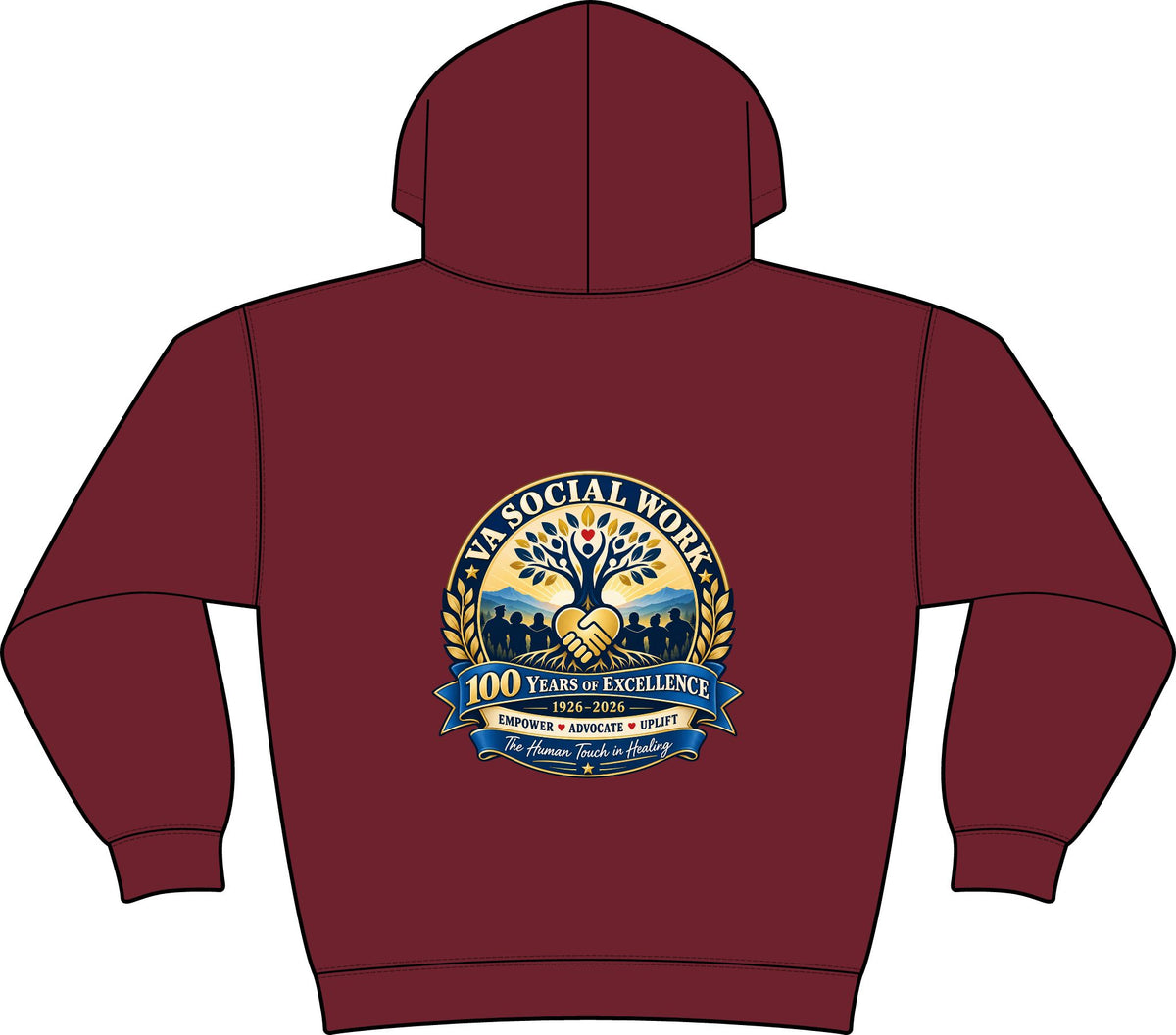 Coastal Compass Fleece Hoodie - VA 100th Social Work Commemorative Hoodie