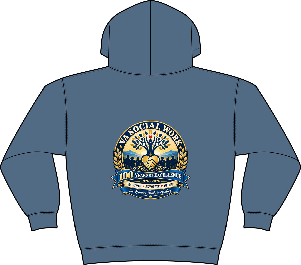 Coastal Compass Fleece Hoodie - VA 100th Social Work Commemorative Hoodie