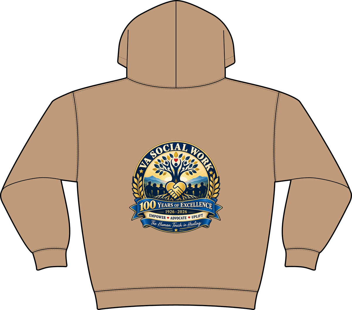 Coastal Compass Fleece Hoodie - VA 100th Social Work Commemorative Hoodie