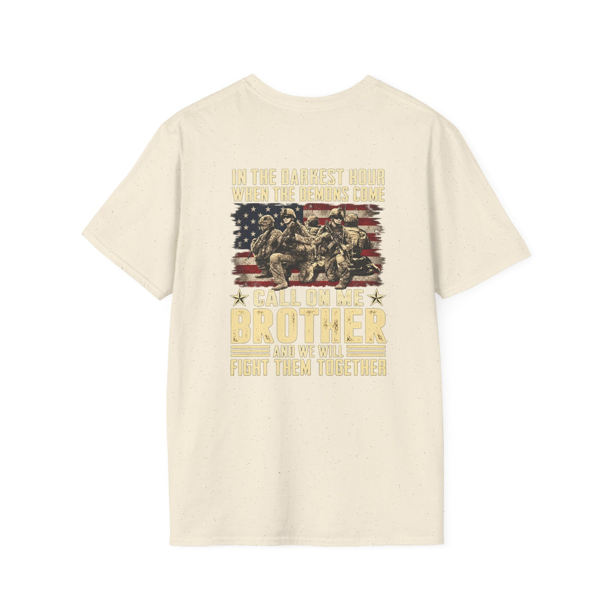 T-Shirt — "Call On Me Brother" Military Brotherhood Flag Graphic - Battle Born Prints