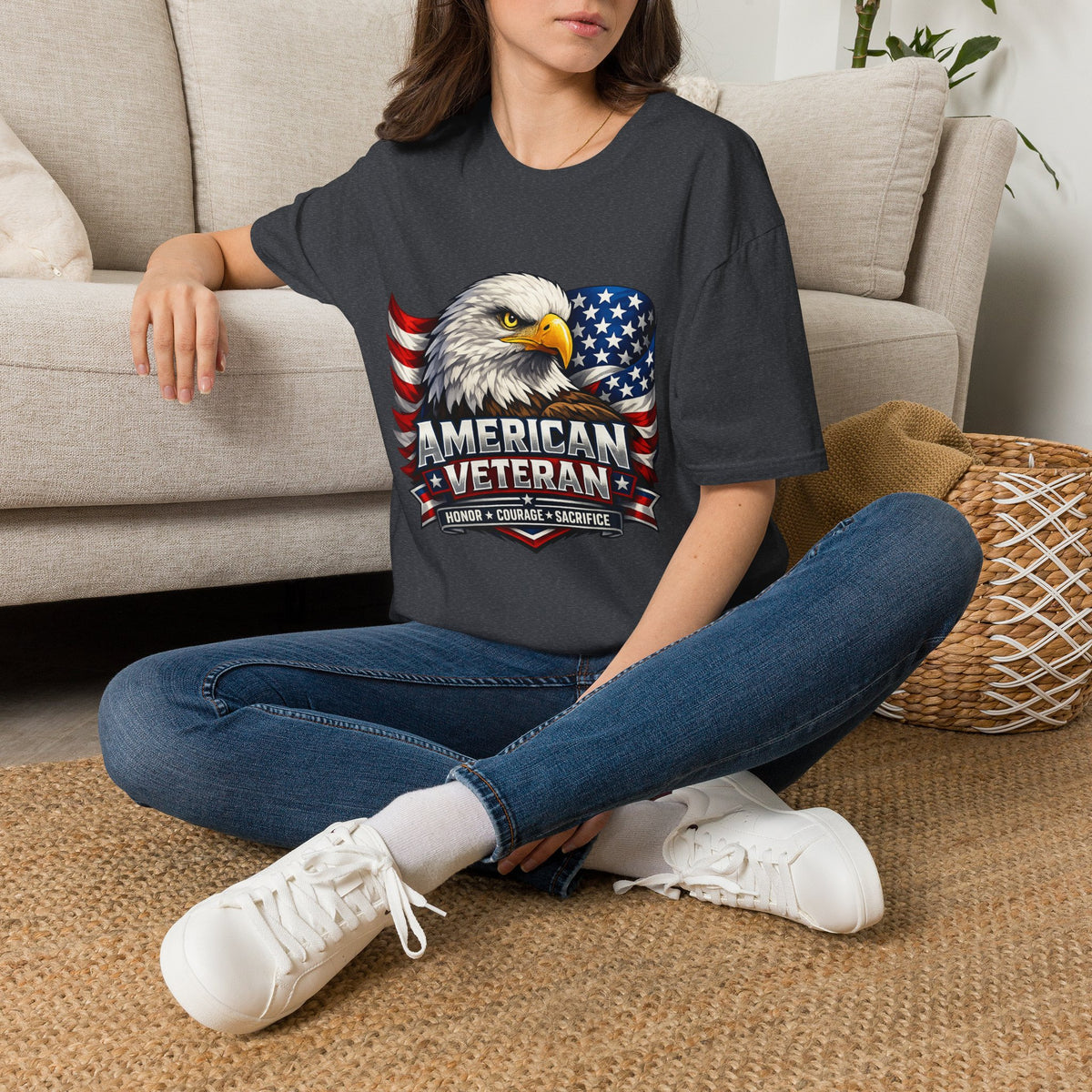 American Veteran Eagle T-Shirt — Patriotic USA Flag Tee
