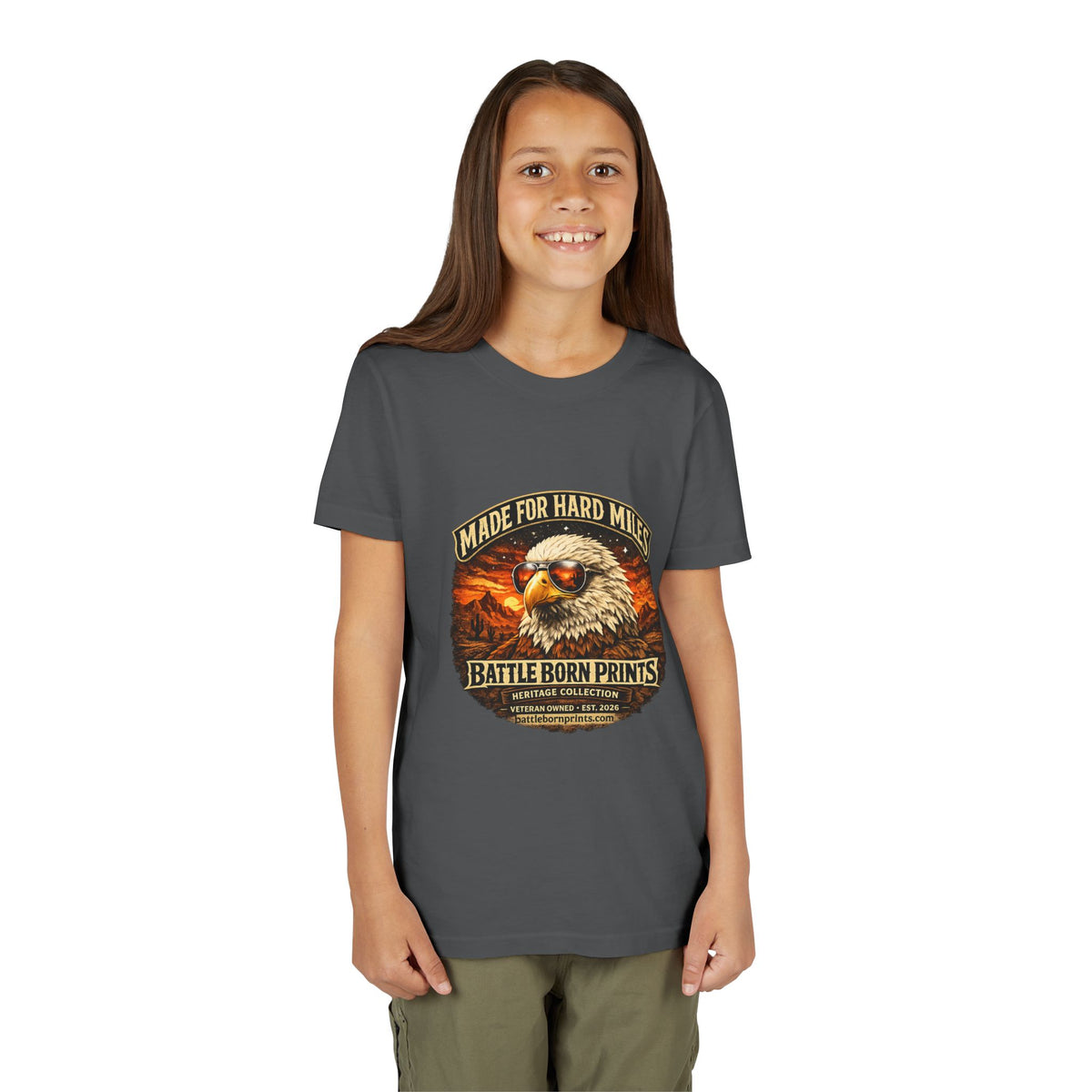 Youth Tee - "Made for Hard Miles" Eagle Graphic