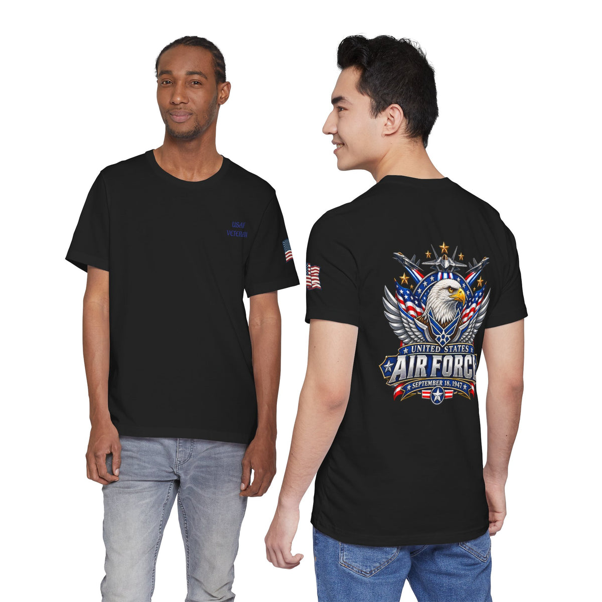 US Air Force Bella+Canvas T-Shirt — Patriotic Veteran Tee ("USAF Veteran")