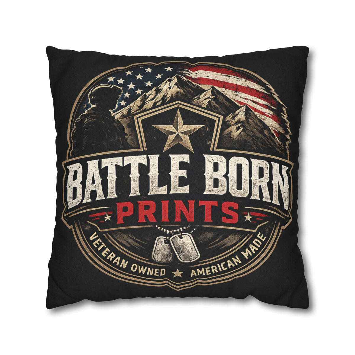 Battle Born Prints Veteran American Flag Accent Pillowcase - Battle Born Prints