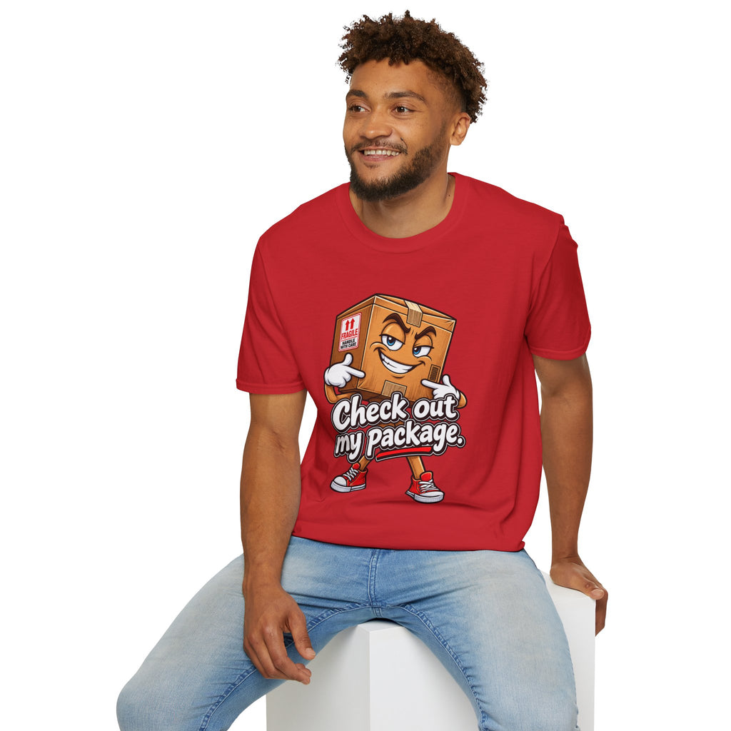 Check Out My Package T-Shirt — Funny Cartoon Box Graphic Tee