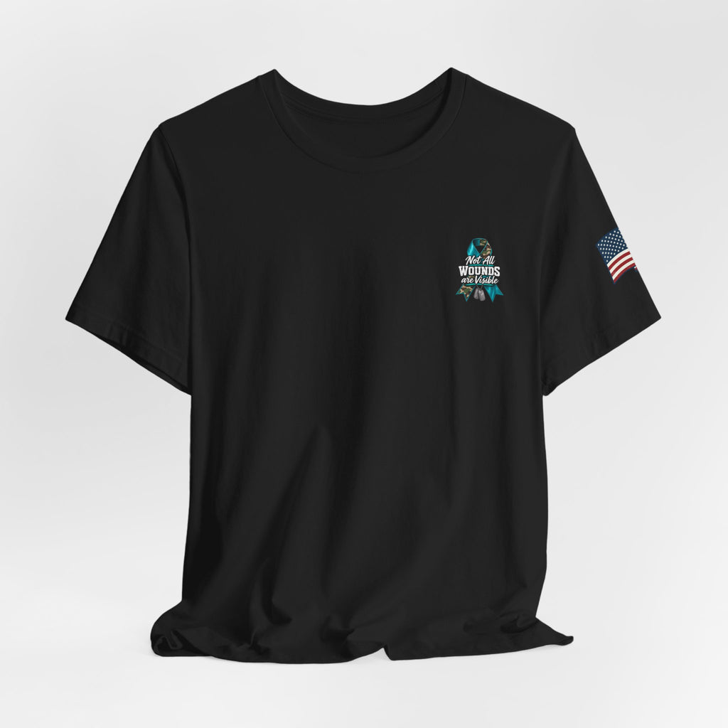 Military PTSD Awareness Tee – Support Veterans Ribbon Graphic Shirt