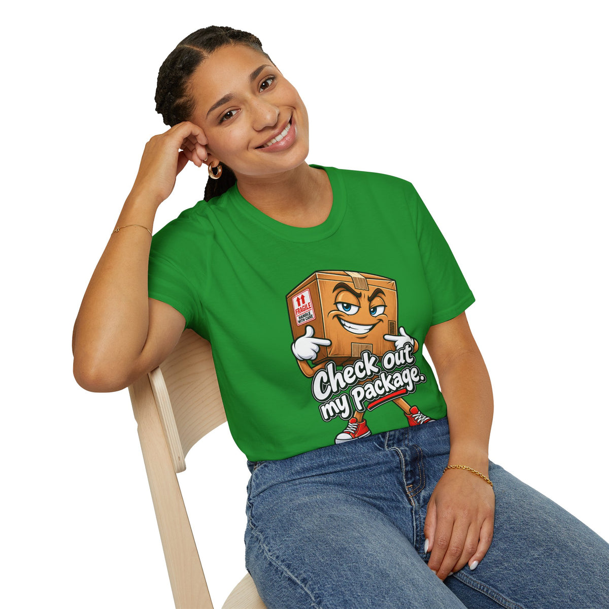 Check Out My Package T-Shirt — Funny Cartoon Box Graphic Tee