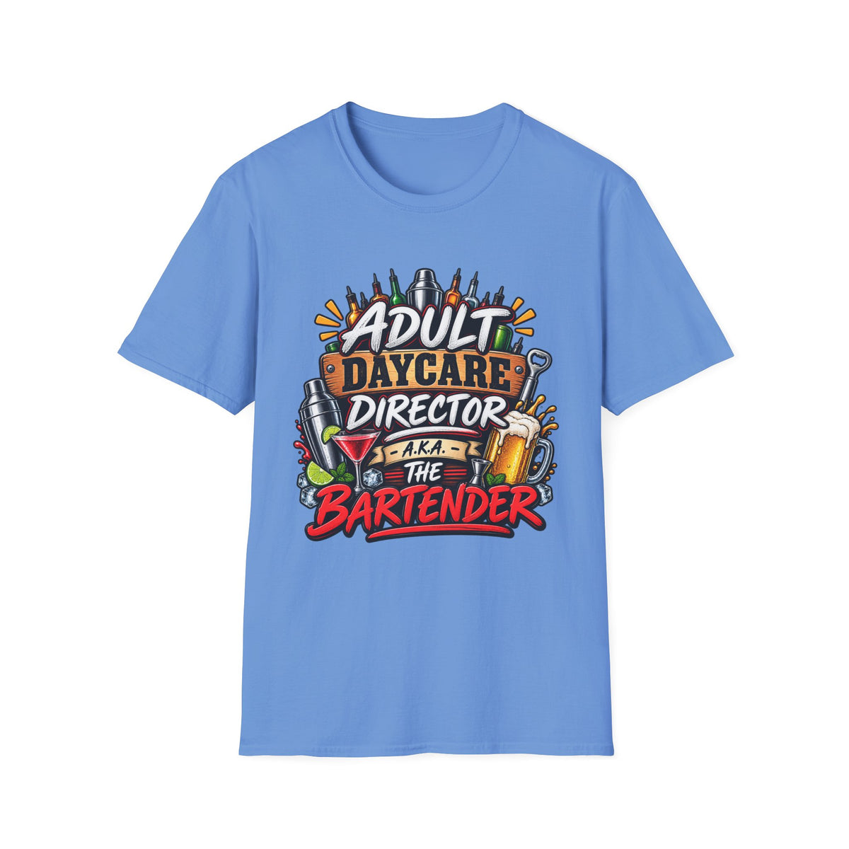 Adult Daycare Director T-Shirt — Funny Bartender Design