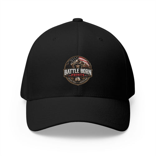 American Flag Patch Cap - Battle Born Prints FlexFit Embroidered Hat for Everyday Adventure - Battle Born Prints