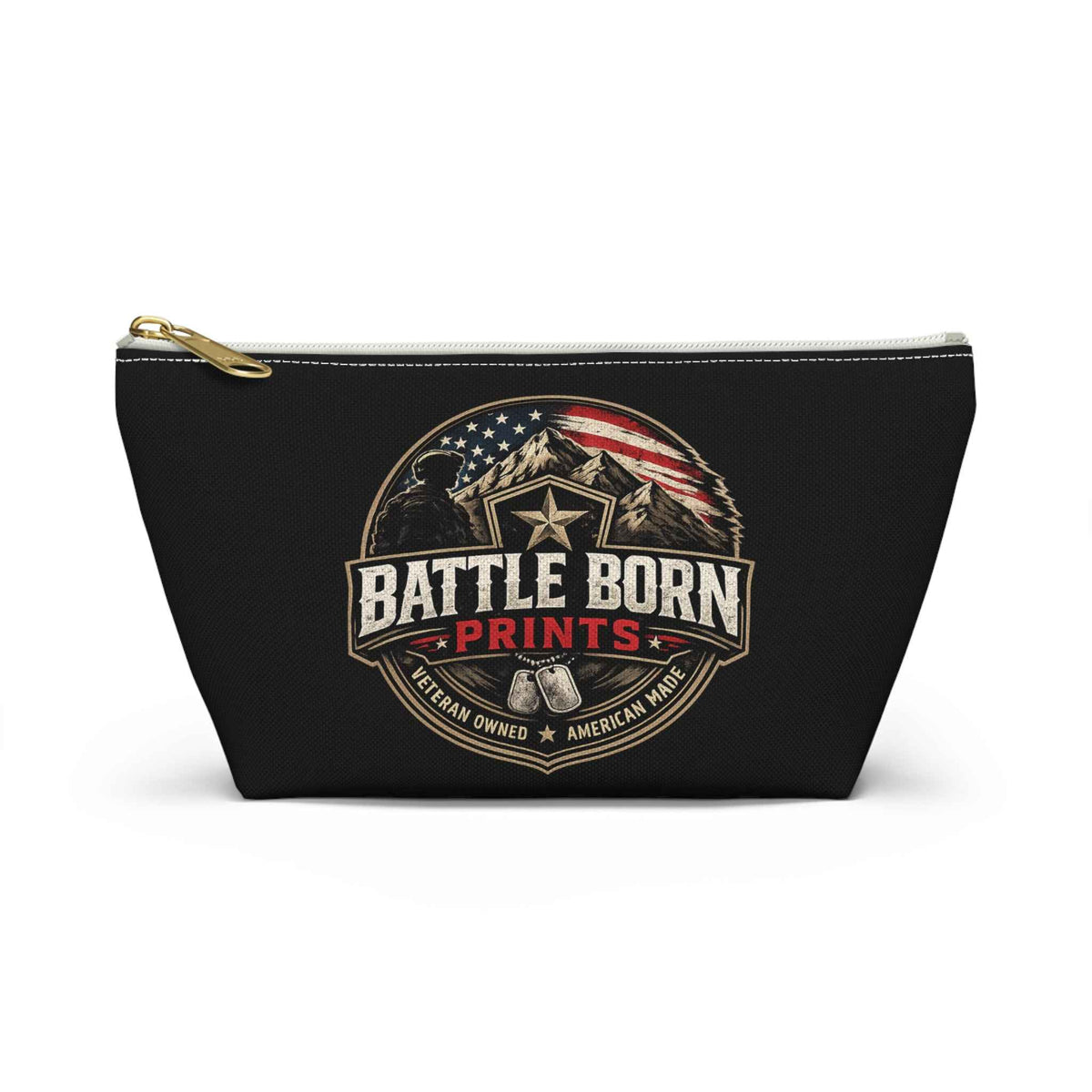 Patriotic American Flag Makeup Bag - Battle Born Prints Accessory Pouch for Every Adventure