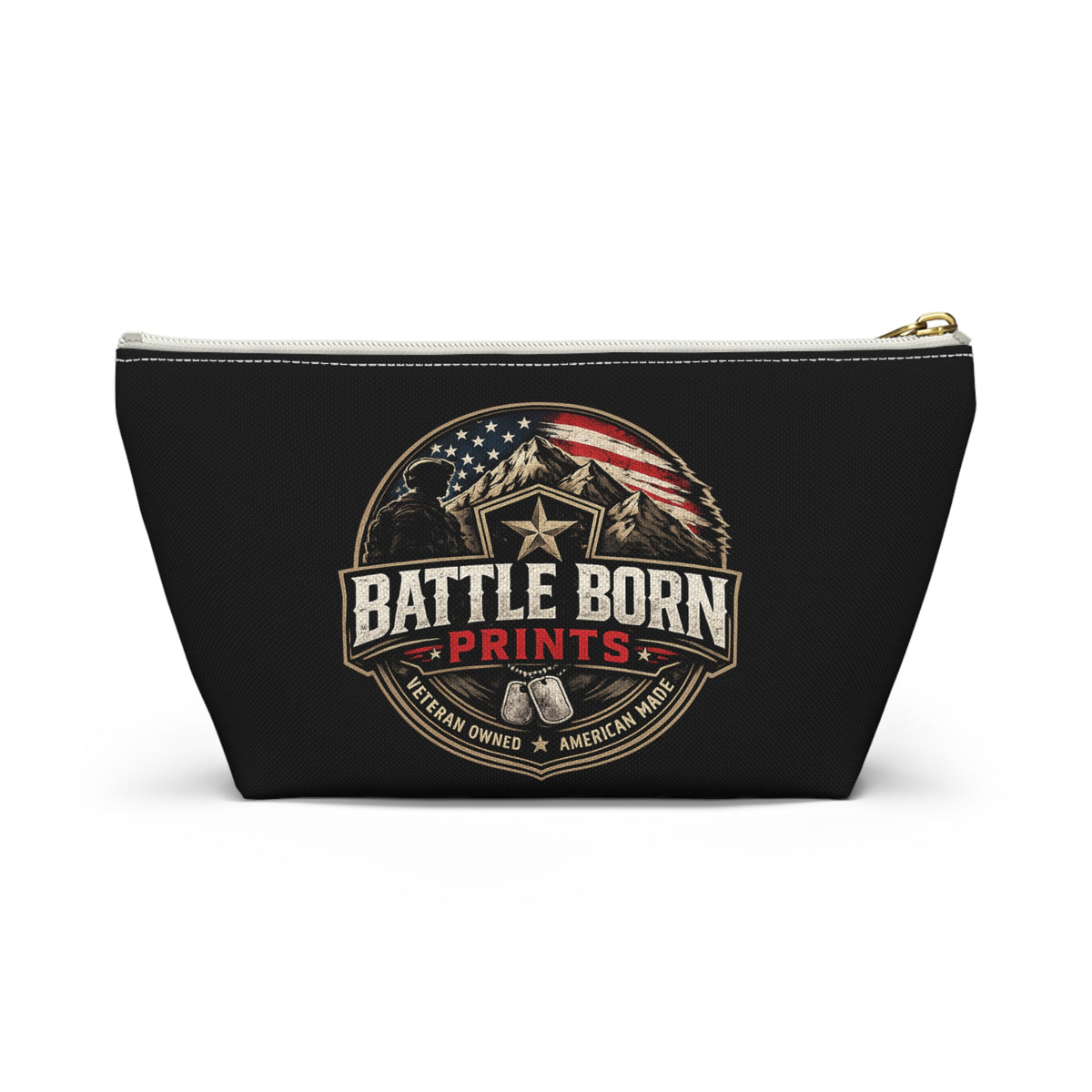 Patriotic American Flag Makeup Bag - Battle Born Prints Accessory Pouch for Every Adventure