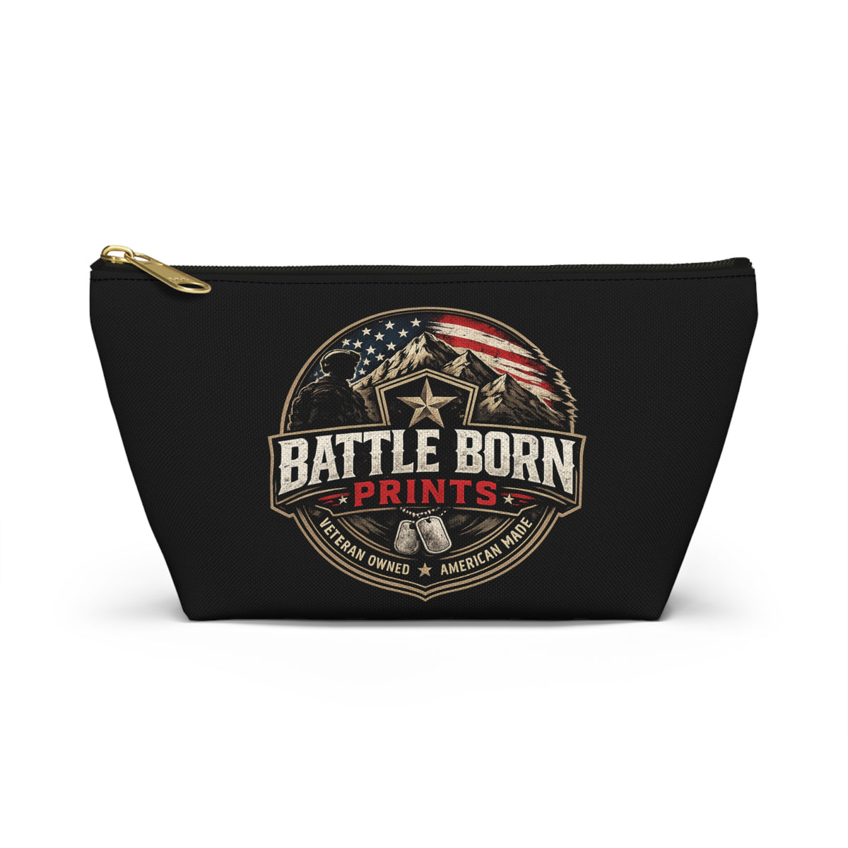 Patriotic American Flag Makeup Bag - Battle Born Prints Accessory Pouch for Every Adventure