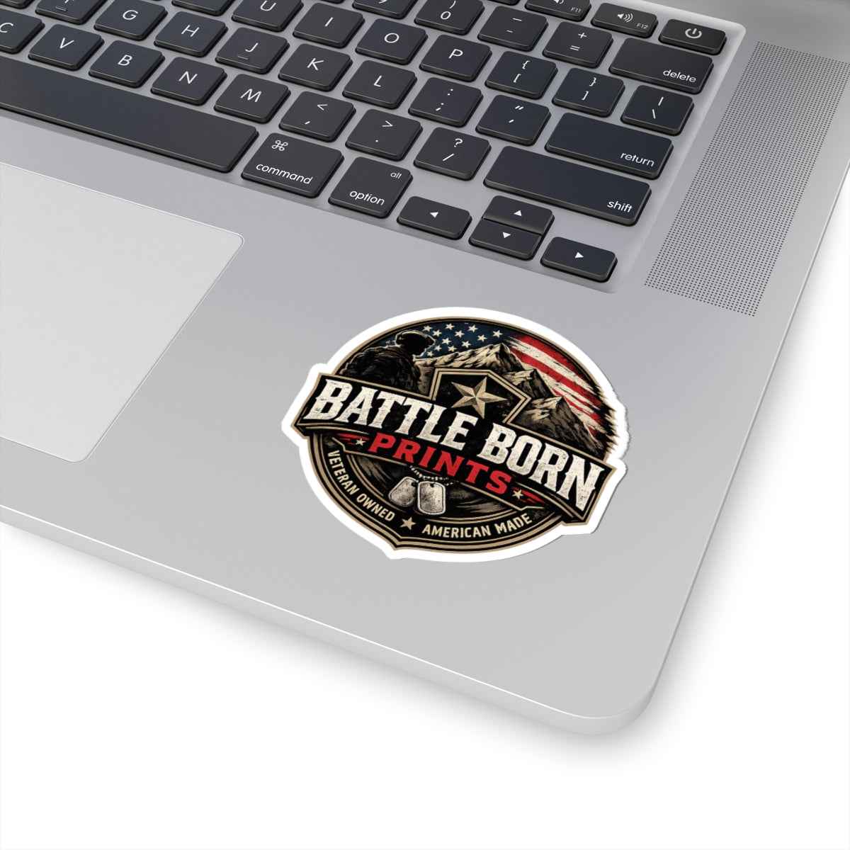 Veteran-Owned American Flag Sticker – Patriotic 2"x2" Vinyl Decal for Distinctive Support