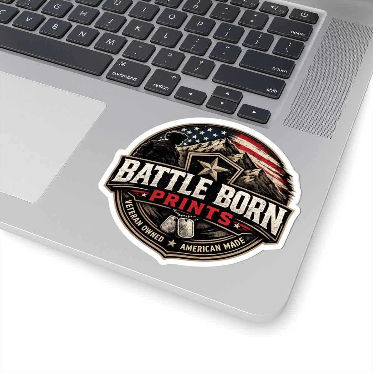 Veteran-Owned American Flag Sticker – Patriotic 2"x2" Vinyl Decal for Distinctive Support