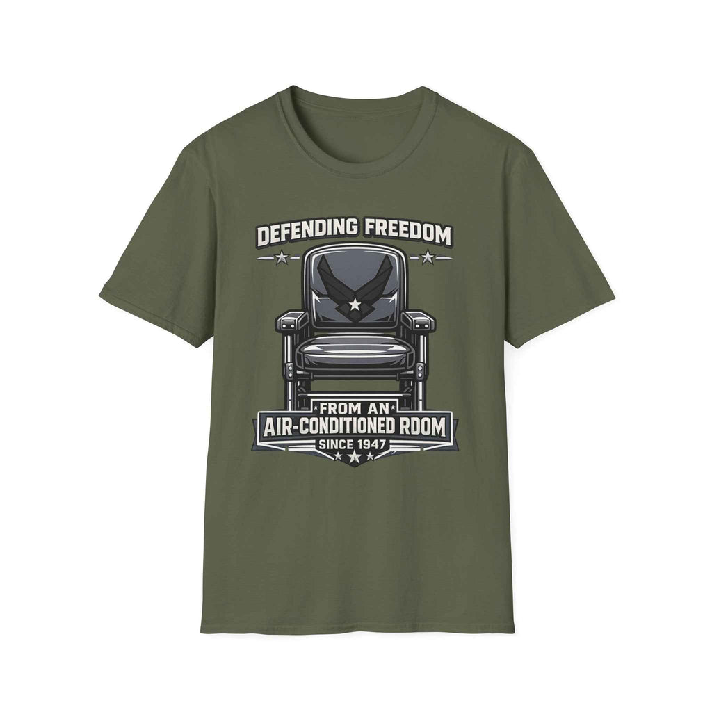 Defending Freedom T-Shirt - Men's Patriotic Veteran Graphic Tee in Navy for True Heroes