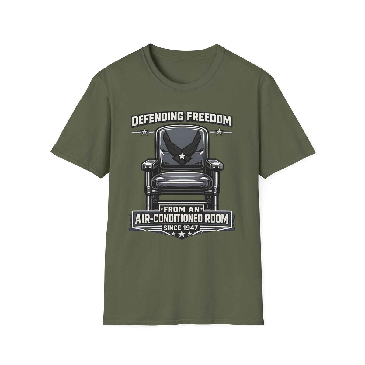 Defending Freedom T-Shirt - Men's Patriotic Veteran Graphic Tee in Navy for True Heroes