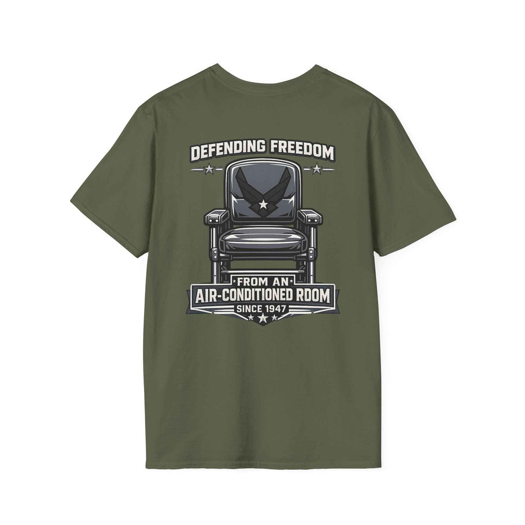 Defending Freedom T-Shirt - Men's Patriotic Veteran Graphic Tee in Navy for True Heroes