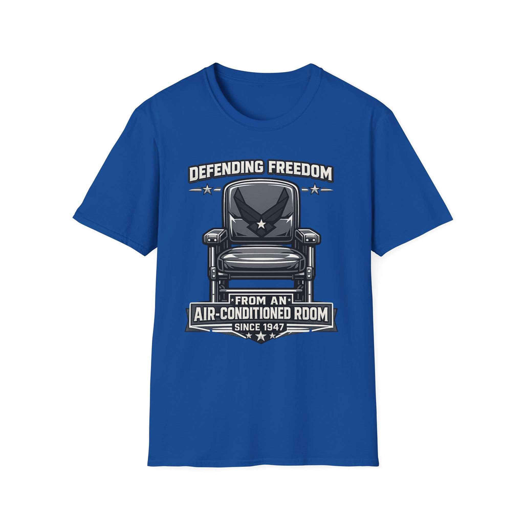 Defending Freedom T-Shirt - Men's Patriotic Veteran Graphic Tee in Navy for True Heroes