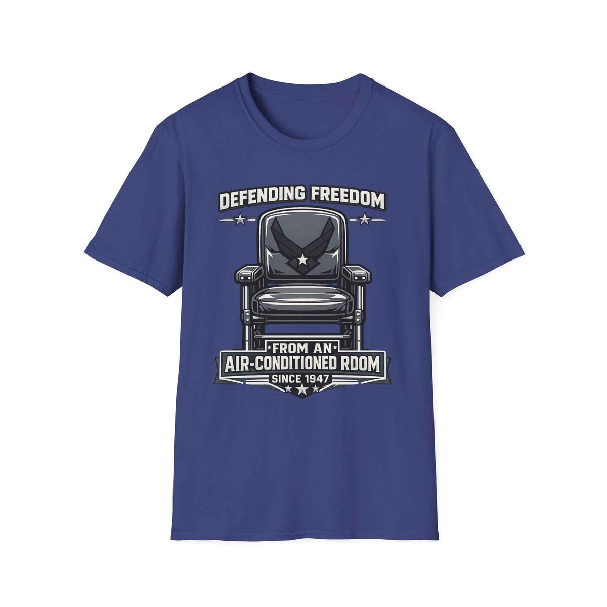 Defending Freedom T-Shirt - Men's Patriotic Veteran Graphic Tee in Navy for True Heroes