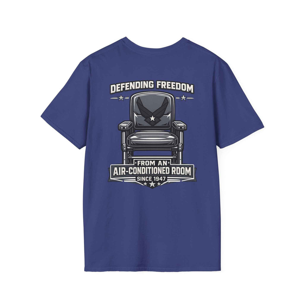 Defending Freedom T-Shirt - Men's Patriotic Veteran Graphic Tee in Navy for True Heroes