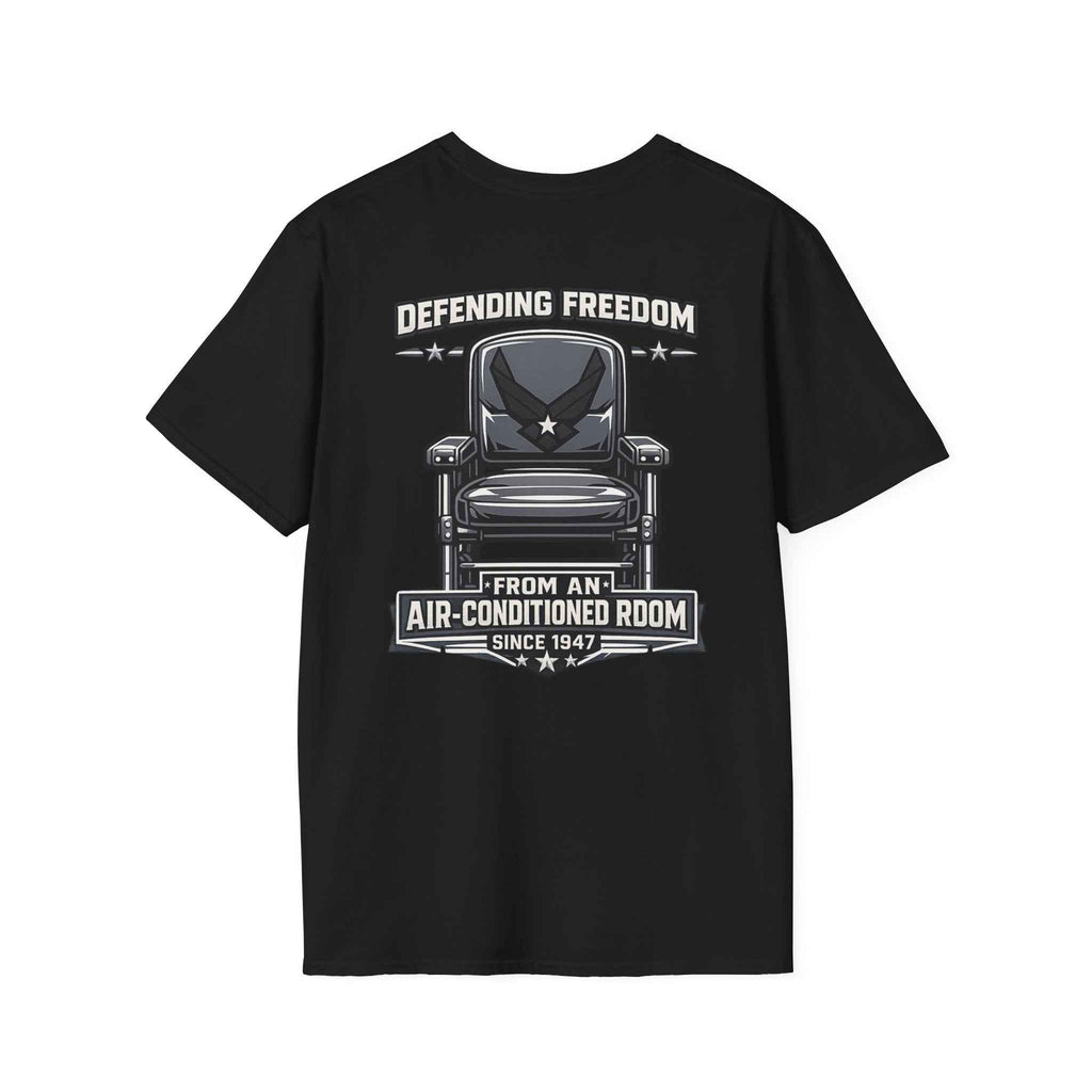 Defending Freedom T-Shirt - Men's Patriotic Veteran Graphic Tee in Navy for True Heroes