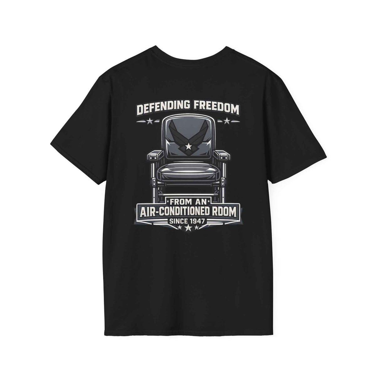 Defending Freedom T-Shirt - Men's Patriotic Veteran Graphic Tee in Navy for True Heroes