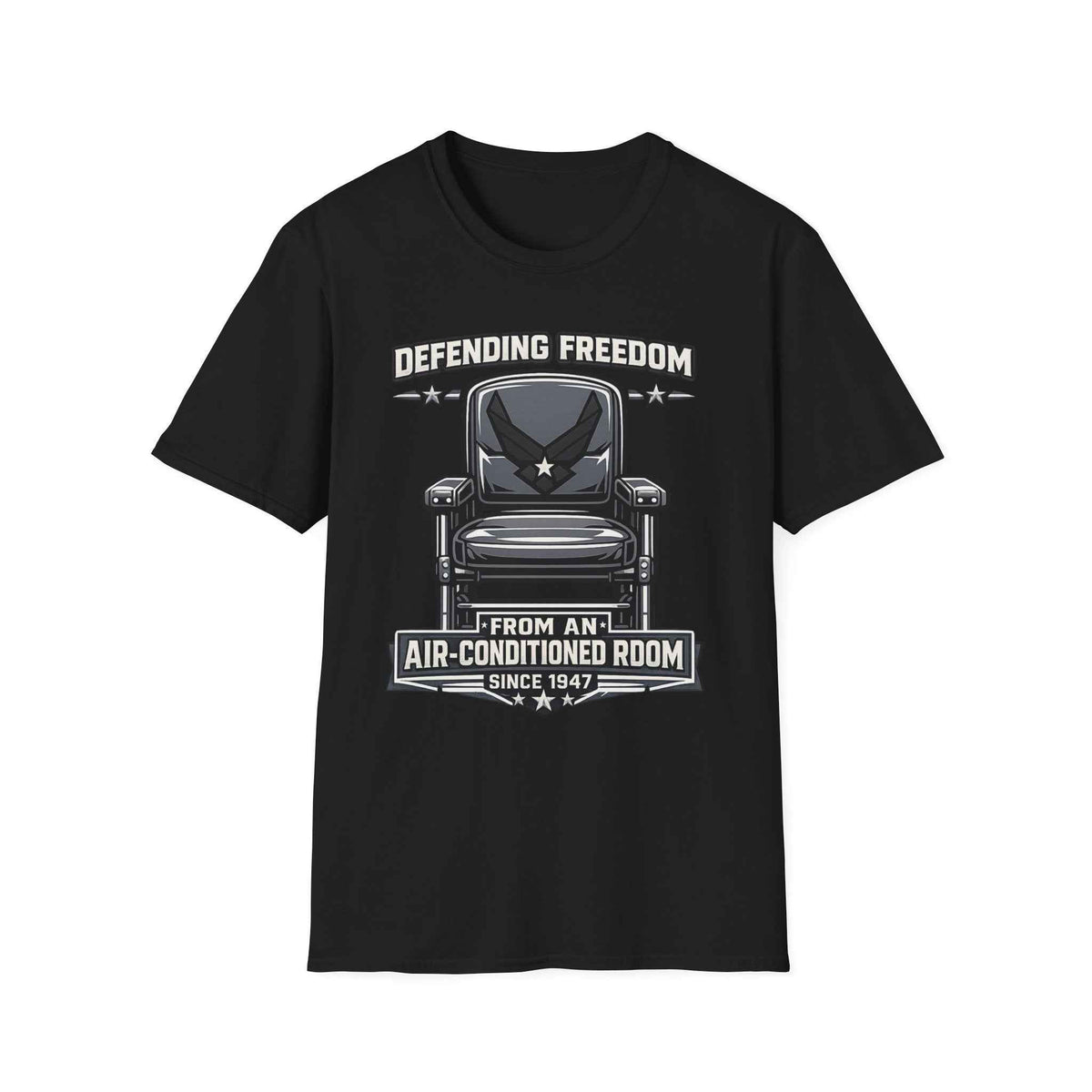 Defending Freedom T-Shirt - Men's Patriotic Veteran Graphic Tee in Navy for True Heroes