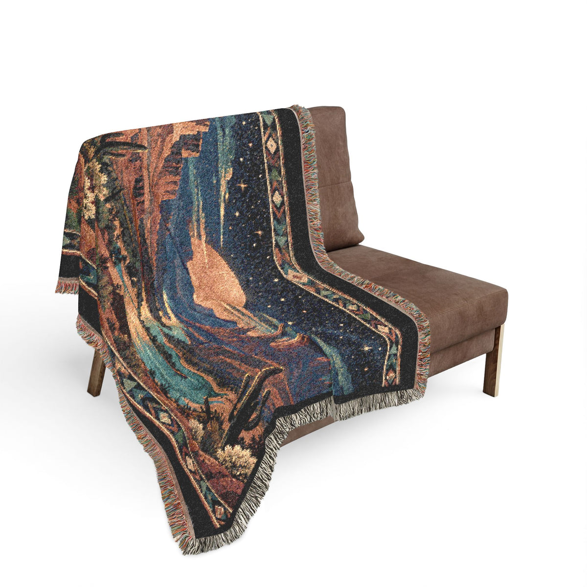 Desert Sunset Woven Blanket: Transform Your Space with Southwestern Elegance - Battle Born Prints