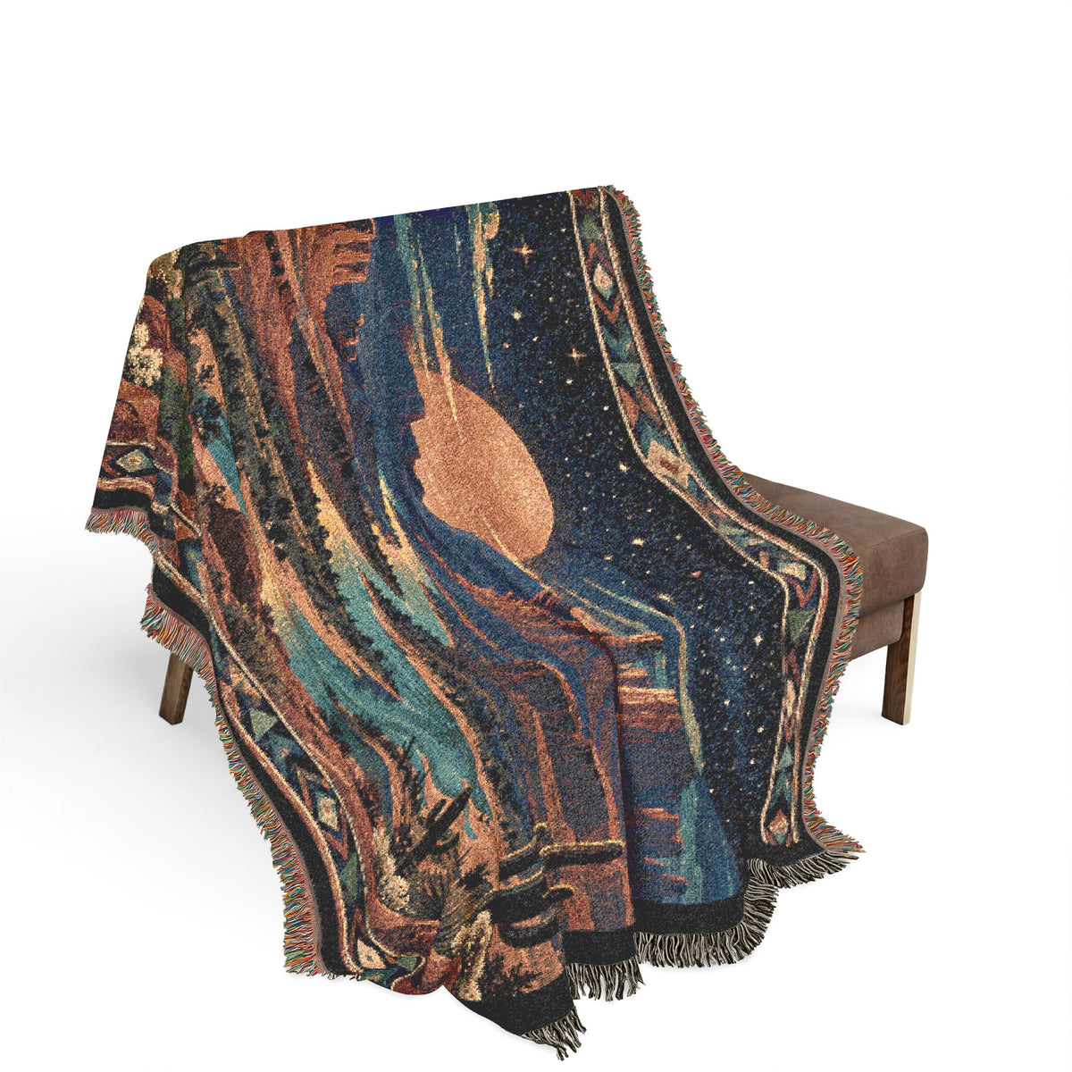 Desert Sunset Woven Blanket: Transform Your Space with Southwestern Elegance - Battle Born Prints