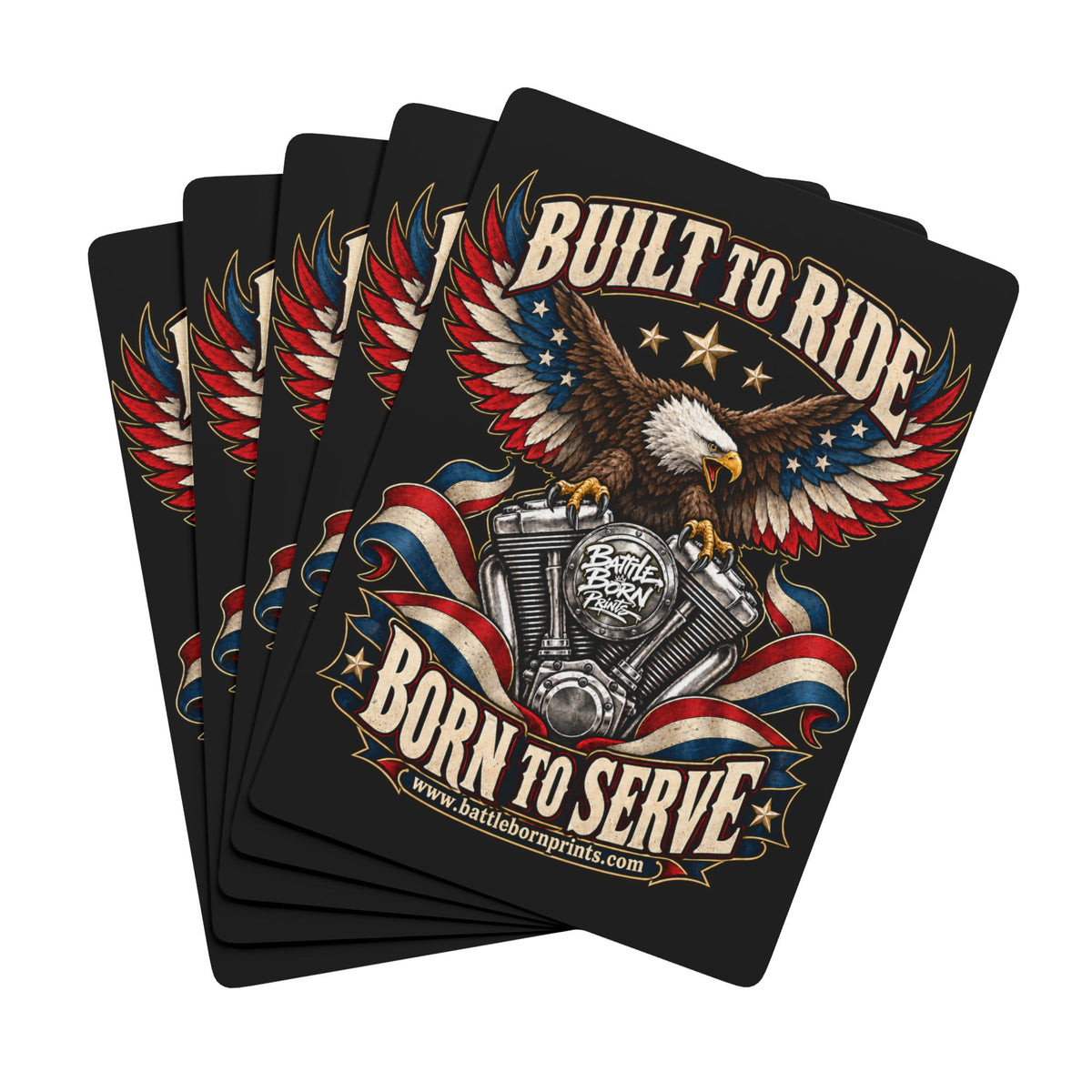 Playing Cards — Built to Ride Eagle Motorcycle Deck - Battle Born Prints