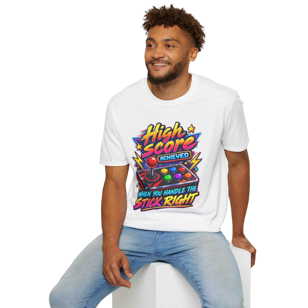 Men's Retro Gamer T-Shirt – "High Score Achieved" Arcade Graphic Tee - Battle Born Prints