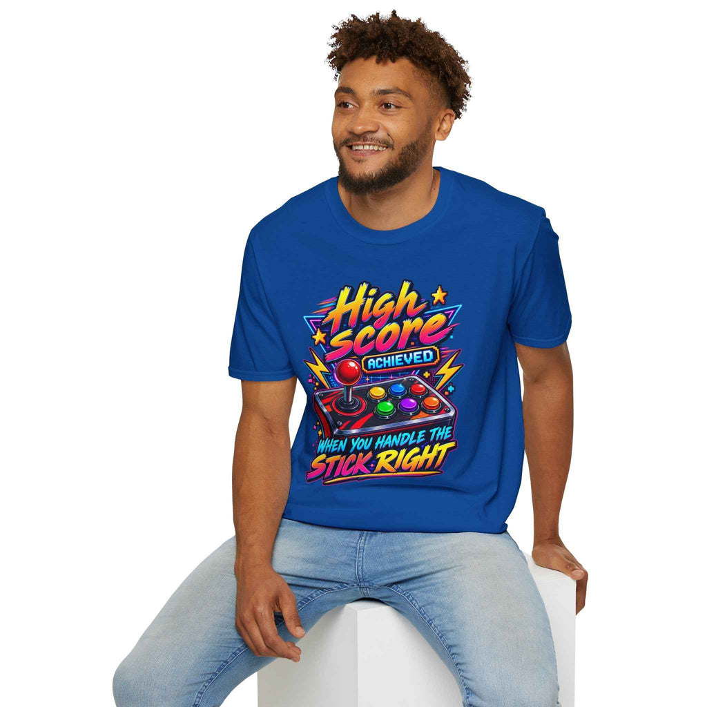 Men's Retro Gamer T-Shirt – "High Score Achieved" Arcade Graphic Tee - Battle Born Prints