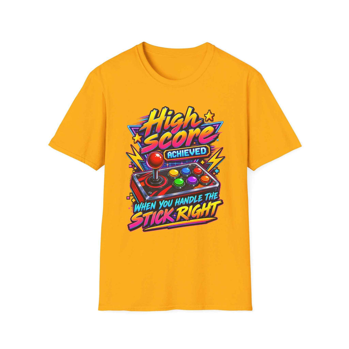 Men's Retro Gamer T-Shirt – "High Score Achieved" Arcade Graphic Tee - Battle Born Prints
