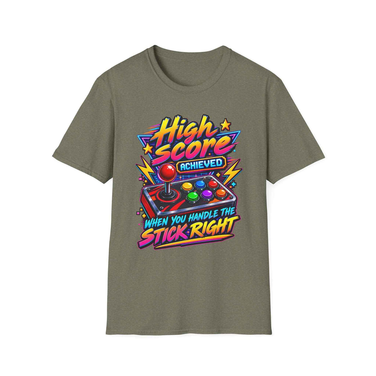 Men's Retro Gamer T-Shirt – "High Score Achieved" Arcade Graphic Tee - Battle Born Prints