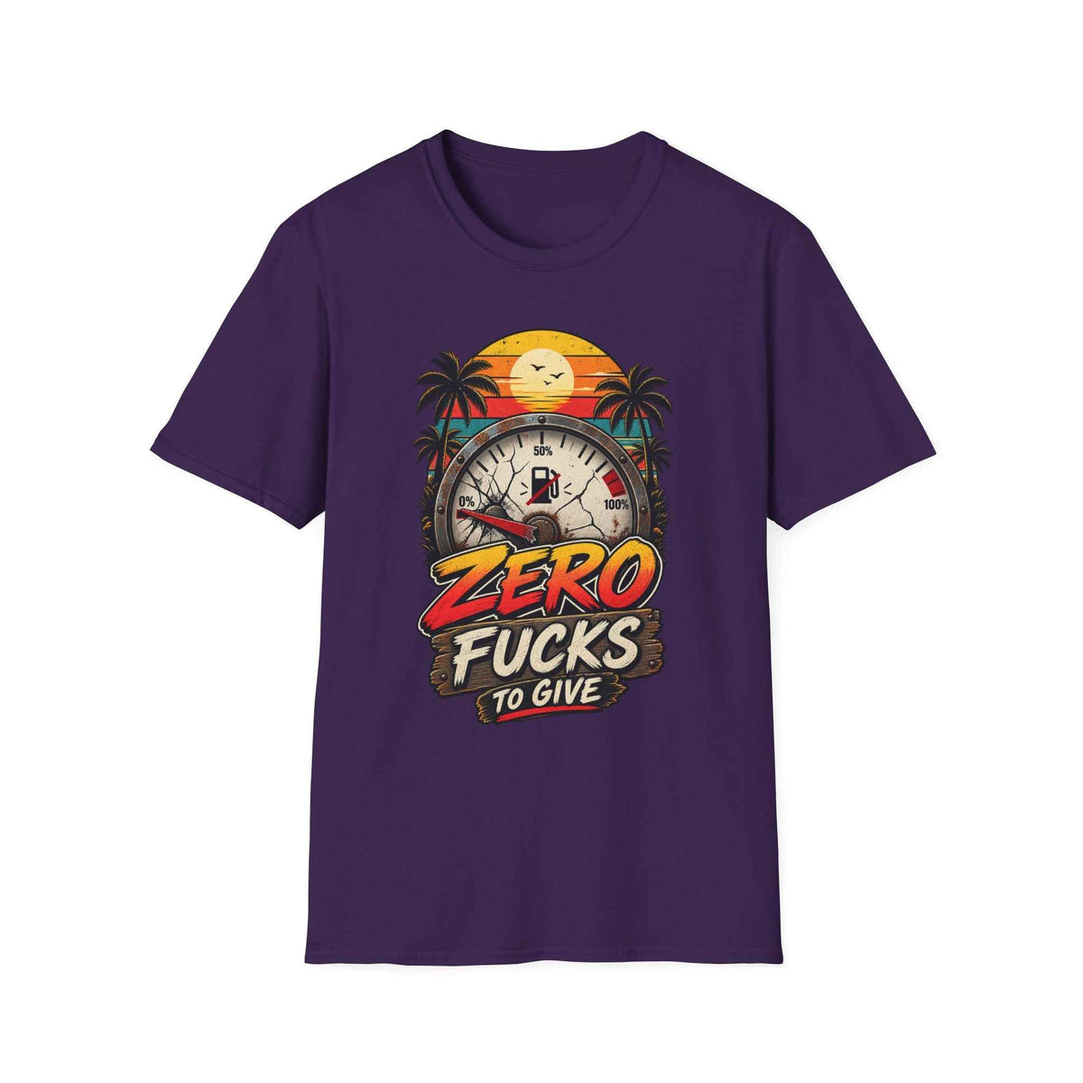 Funny Adult Humor T-Shirt – "Zero F*cks to Give" Graphic Tee - Battle Born Prints