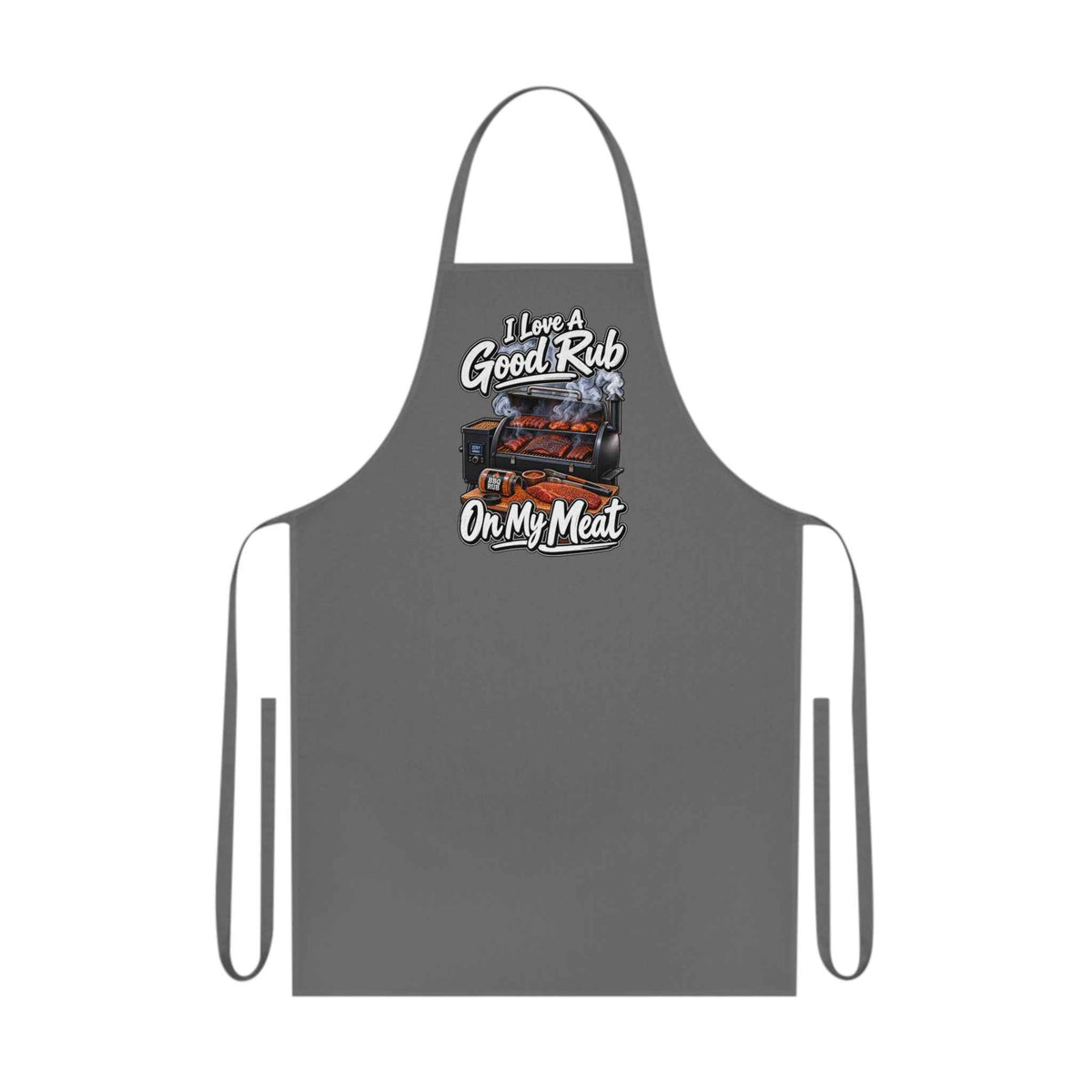 Funny BBQ Grill Apron – "I Love A Good Rub On My Meat" Grillmaster Gift - Battle Born Prints