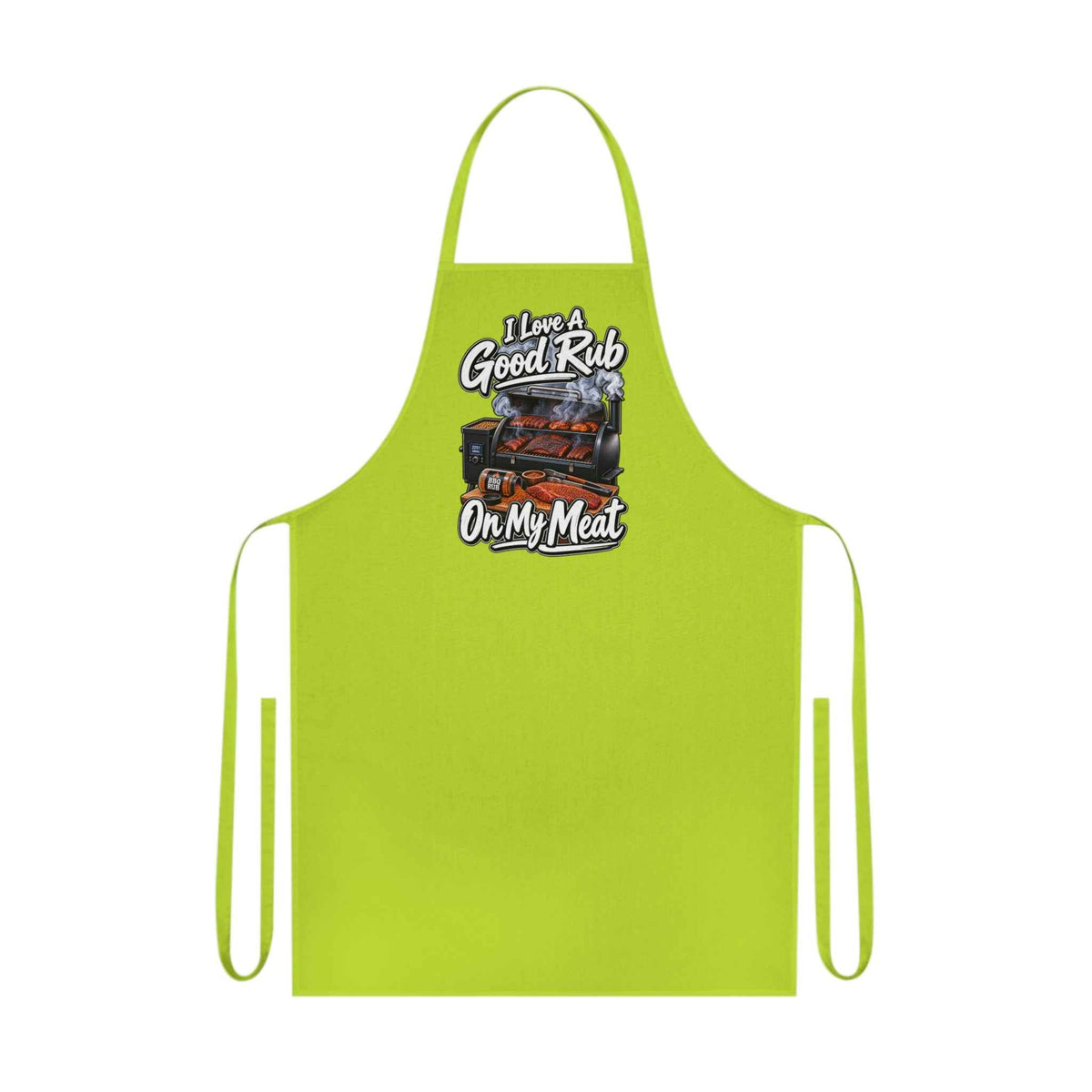 Funny BBQ Grill Apron – "I Love A Good Rub On My Meat" Grillmaster Gift - Battle Born Prints