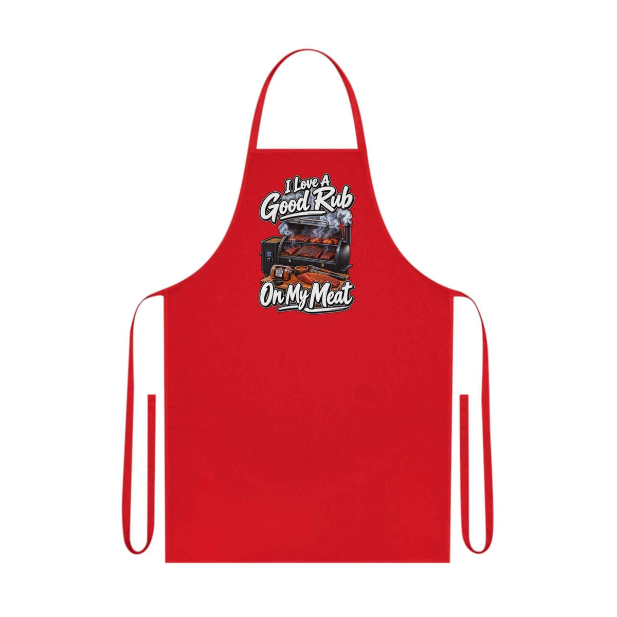 Funny BBQ Grill Apron – "I Love A Good Rub On My Meat" Grillmaster Gift - Battle Born Prints