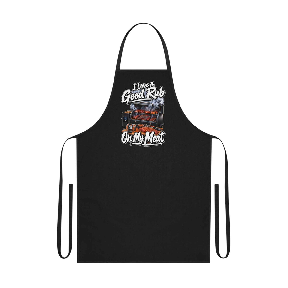 Funny BBQ Grill Apron – "I Love A Good Rub On My Meat" Grillmaster Gift - Battle Born Prints
