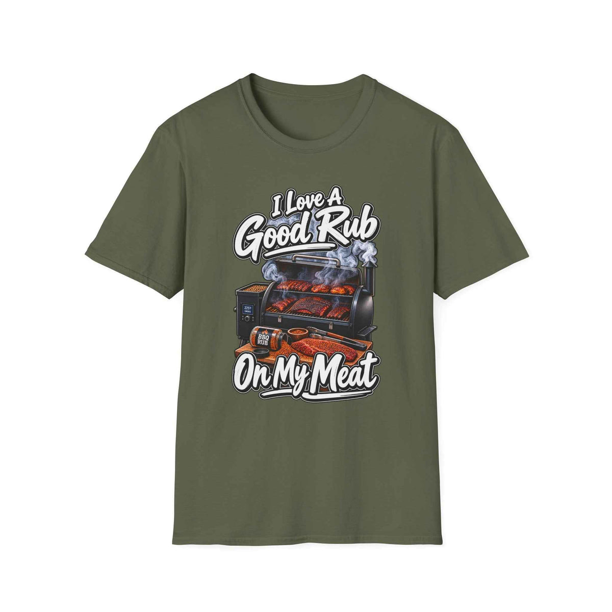 Funny BBQ T-Shirt – "I Love a Good Rub" Grill & Smoker Graphic Tee - Battle Born Prints