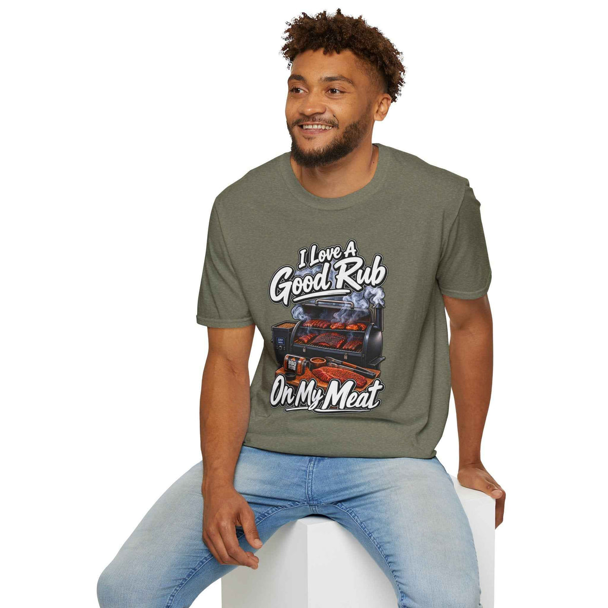 Funny BBQ T-Shirt – "I Love a Good Rub" Grill & Smoker Graphic Tee - Battle Born Prints