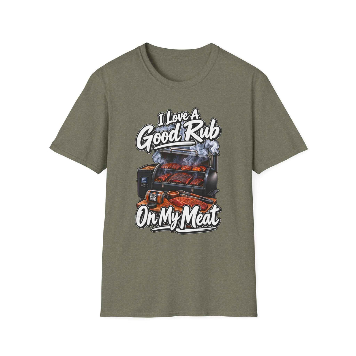 Funny BBQ T-Shirt – "I Love a Good Rub" Grill & Smoker Graphic Tee - Battle Born Prints