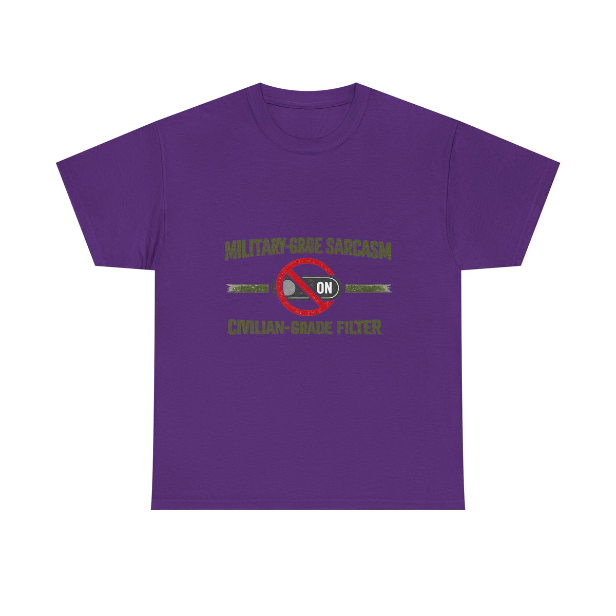 Funny Military Sarcasm T-Shirt – "Civilian-Grade Filter Off" Veteran Humor Graphic Tee - Battle Born Prints