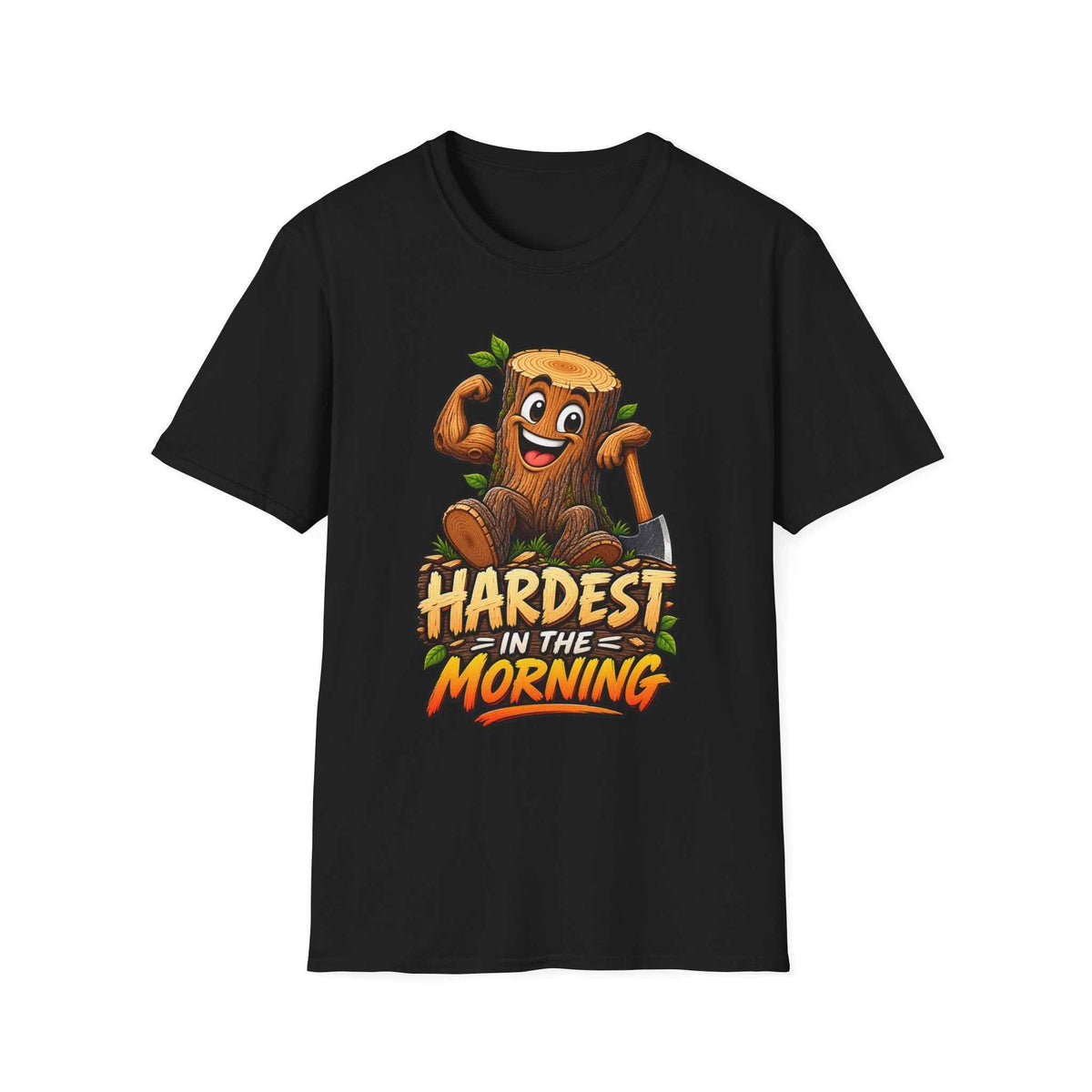 Funny Nature Graphic T-Shirt – Embrace Humor with the Muscular Tree Stump Tee