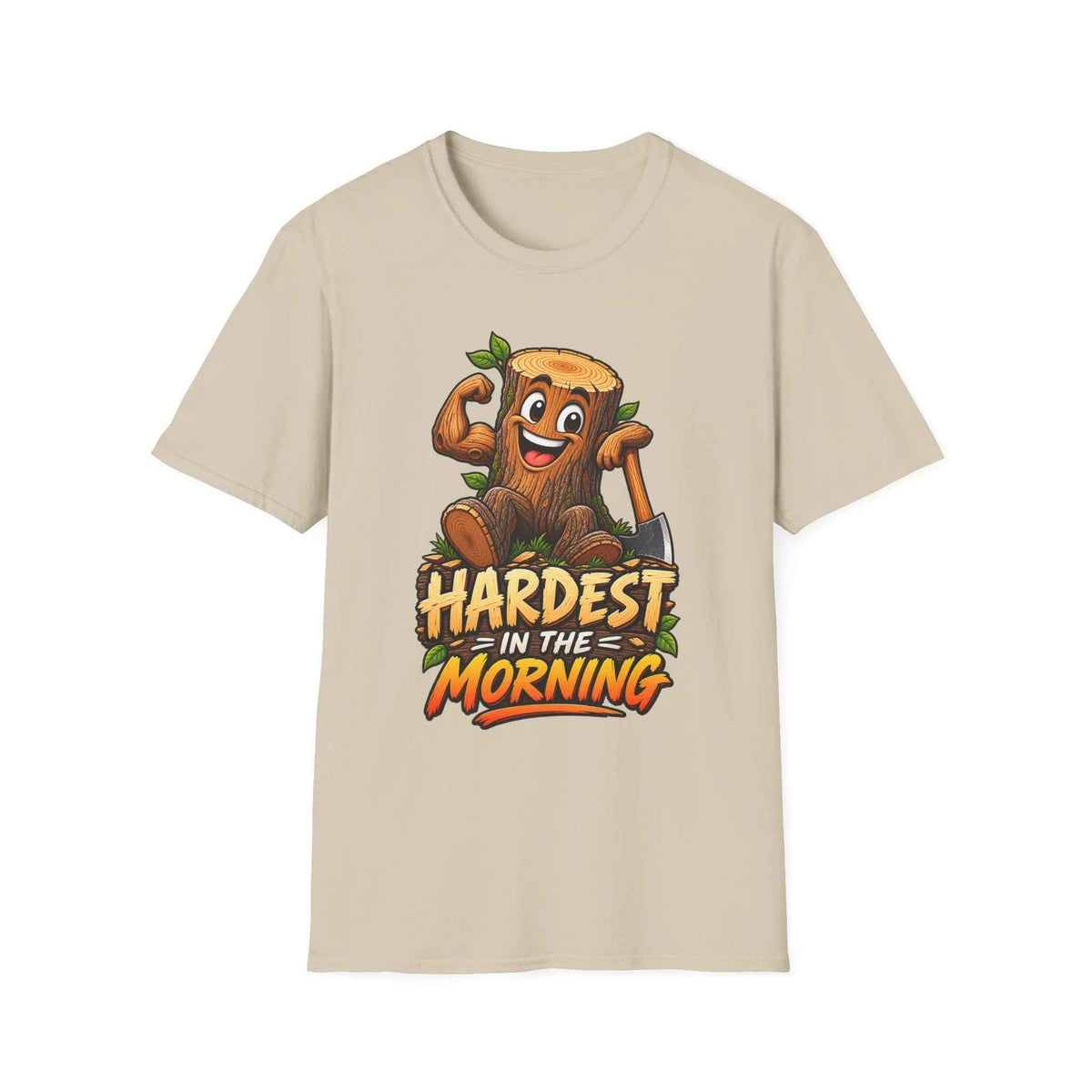 Funny Nature Graphic T-Shirt – Embrace Humor with the Muscular Tree Stump Tee