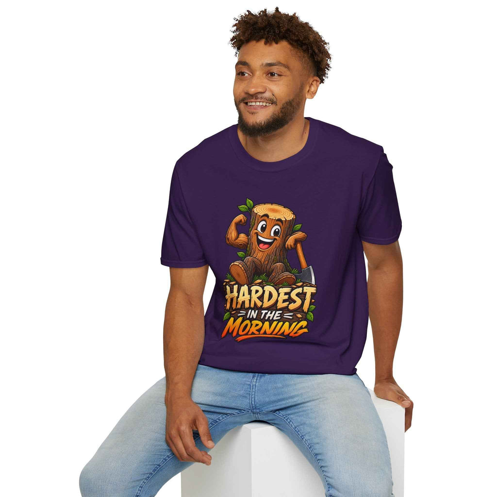 Funny Nature Graphic T-Shirt – Embrace Humor with the Muscular Tree Stump Tee