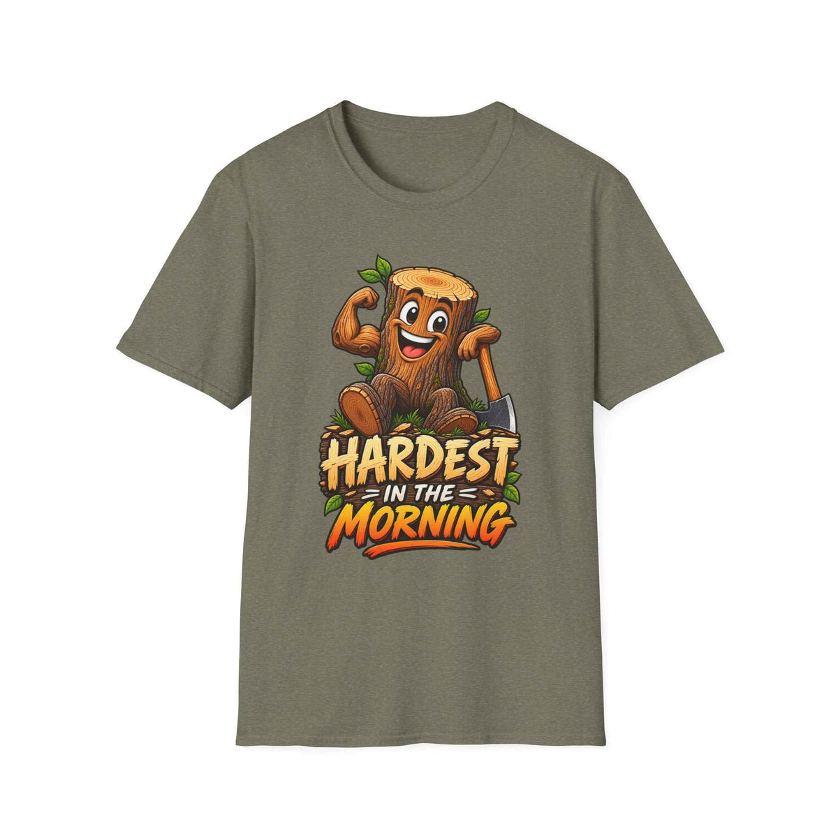 Funny Nature Graphic T-Shirt – Embrace Humor with the Muscular Tree Stump Tee