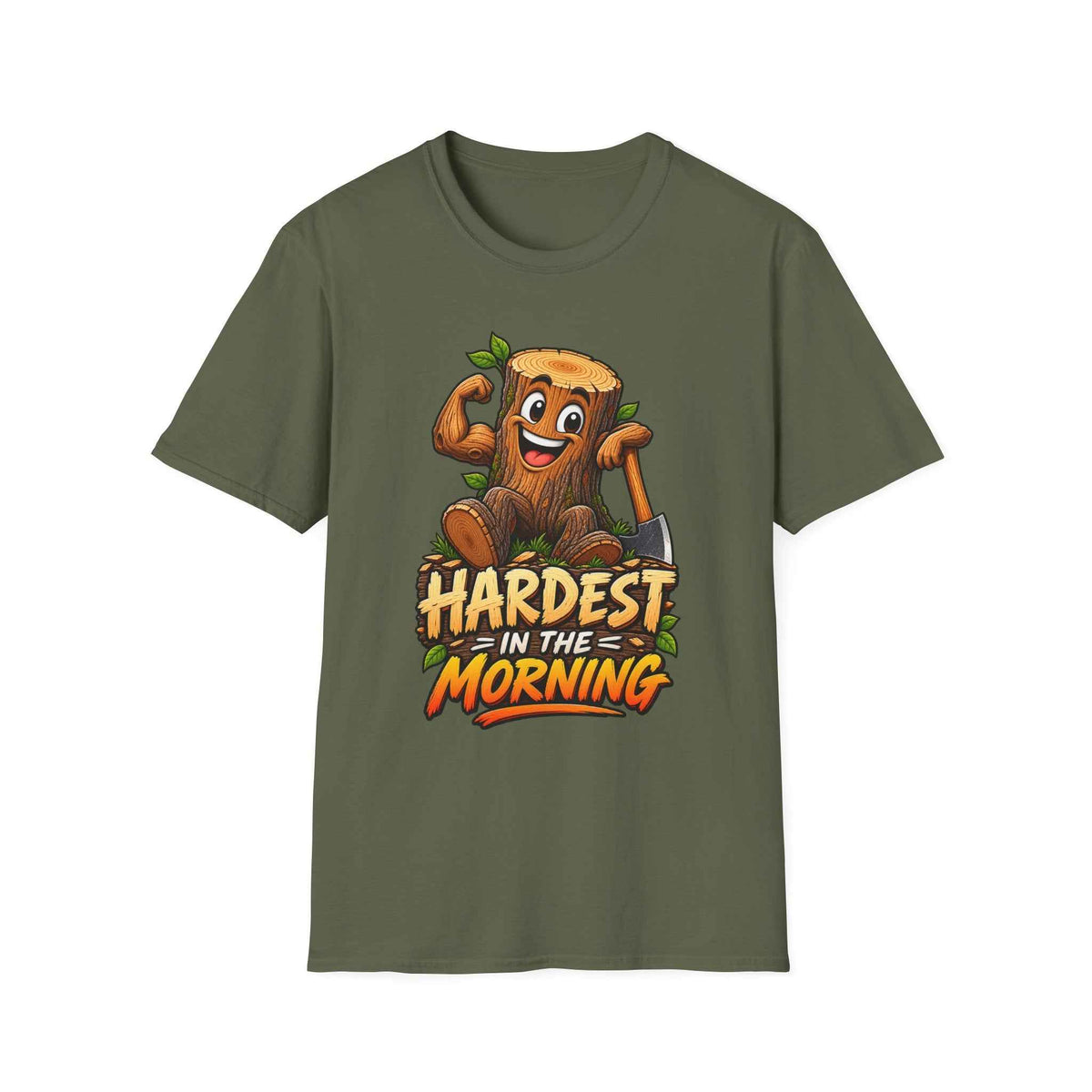 Funny Nature Graphic T-Shirt – Embrace Humor with the Muscular Tree Stump Tee