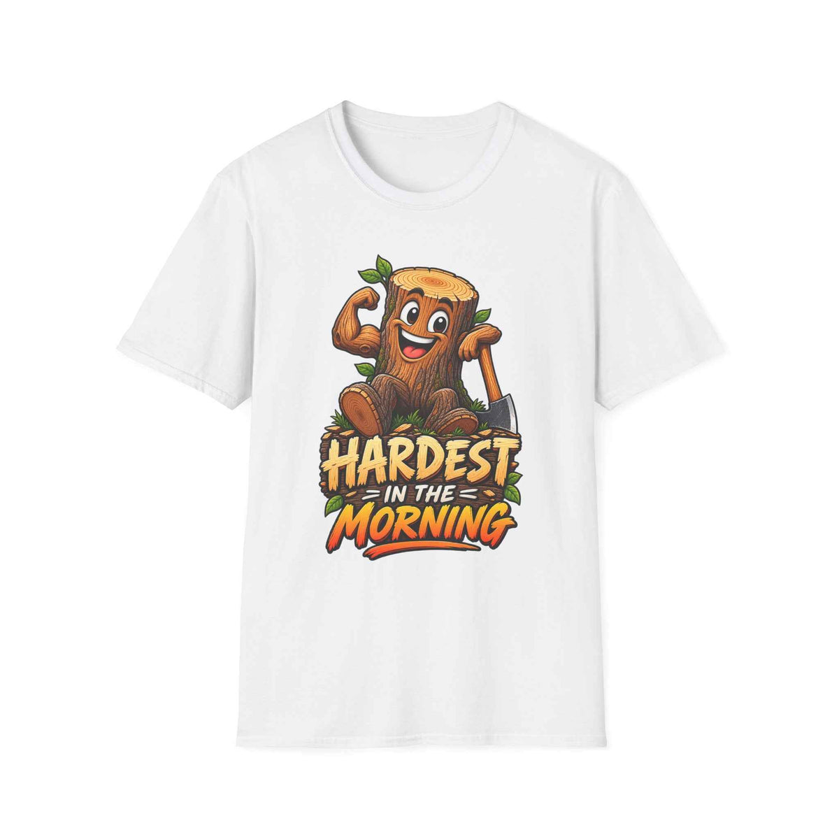 Funny Nature Graphic T-Shirt – Embrace Humor with the Muscular Tree Stump Tee